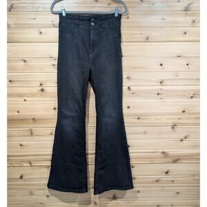 Free People Jeans Womens 29 Black Flare Leg Bell Bottom Boho